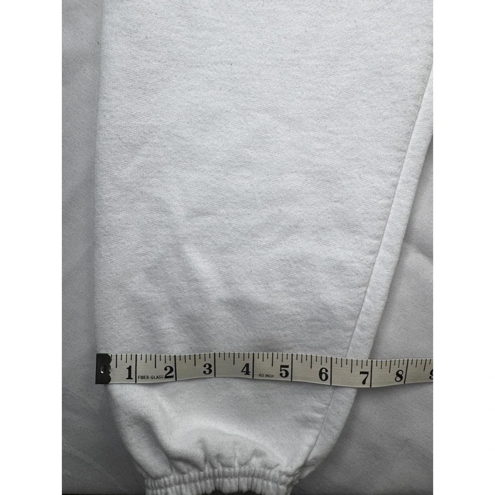 Jerzees NuBlend White Sweatpants Mens‎ Medium Elastic Waist Cuffs Fleece Joggers